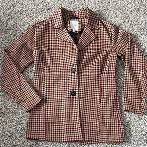 Avec les Filles Plaid Women's Jacket - Red and Black